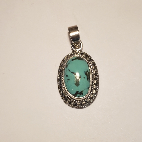 Sterling Silver Turquoise Pendant - Picture 2 of 5